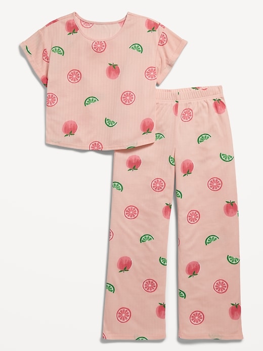 View large product image 1 of 1. Rib-Knit Pajama Set for Girls