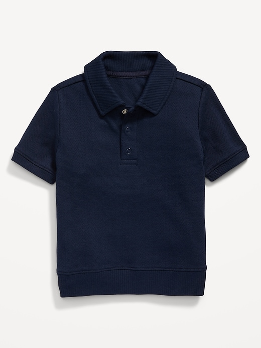 View large product image 1 of 1. Snap-Button Pointelle-Knit Polo Shirt for Toddler Boys