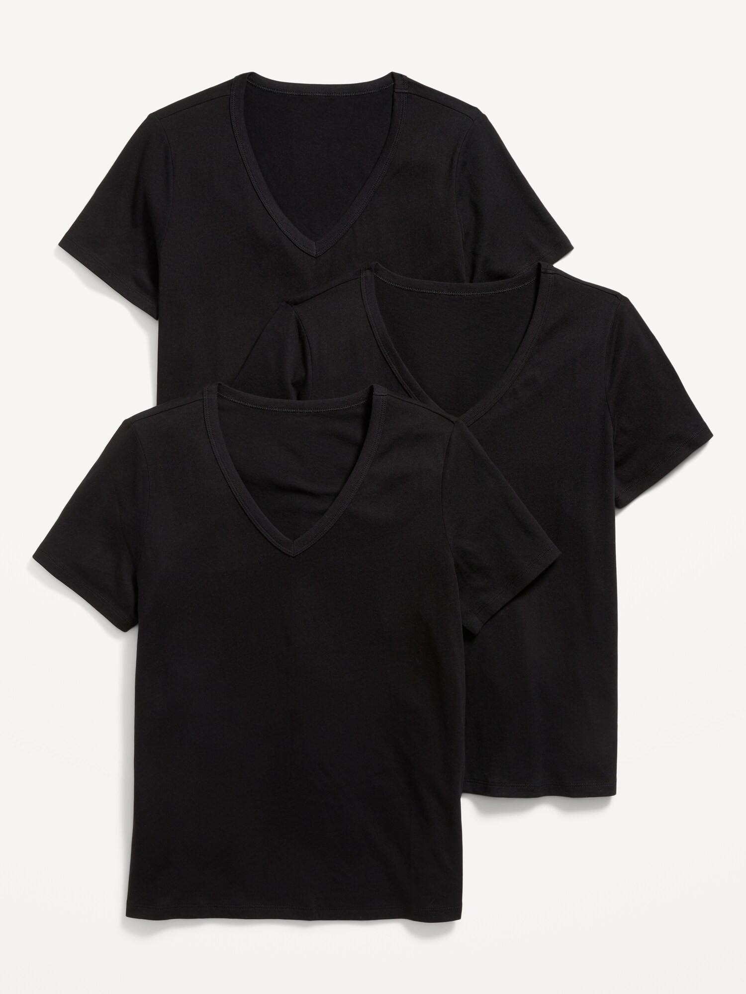 Женские футболки Old Navy EveryWear V-Neck T-Shirt 3-Pack, цвет: Чёрный — фото 4