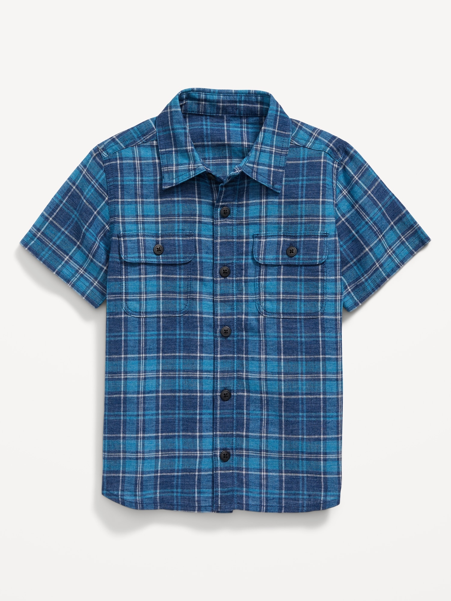 Short-Sleeve Linen-Blend Utility Pocket Shirt for Toddler Boys Hot Deal
