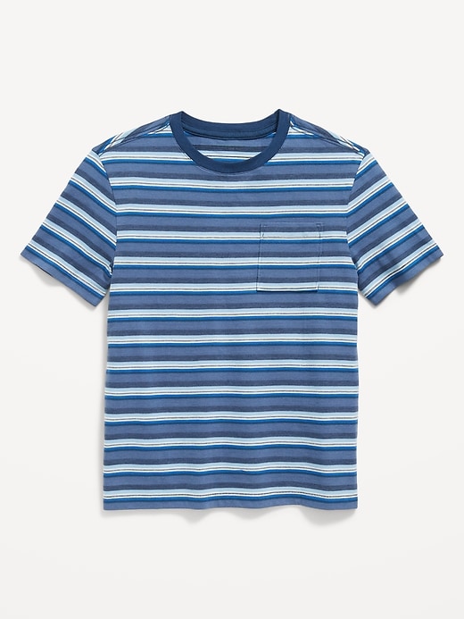 View large product image 1 of 3. Textured Striped Short-Sleeve Pocket T-Shirt for Boys