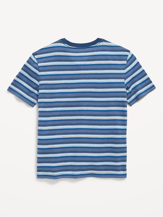 View large product image 2 of 3. Textured Striped Short-Sleeve Pocket T-Shirt for Boys