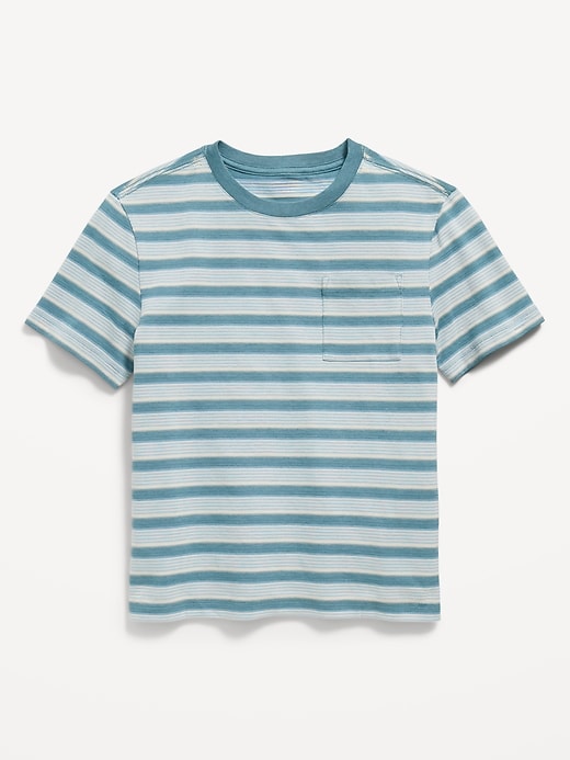 View large product image 1 of 2. Textured Striped Short-Sleeve Pocket T-Shirt for Boys