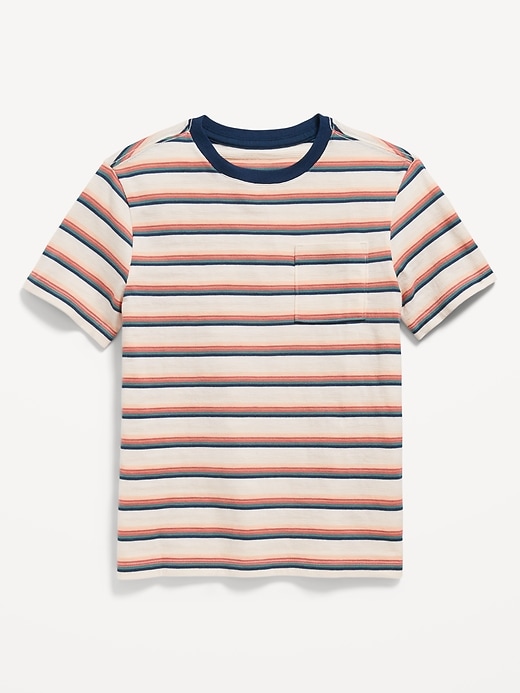 View large product image 1 of 2. Textured Striped Short-Sleeve Pocket T-Shirt for Boys