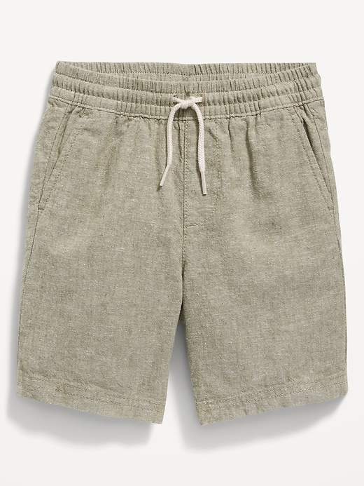 View large product image 1 of 1. Functional-Drawstring Linen-Blend Shorts for Toddler Boys