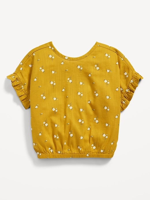 View large product image 1 of 1. Printed Ruffle-Sleeve Button Back Top for Toddler Girls