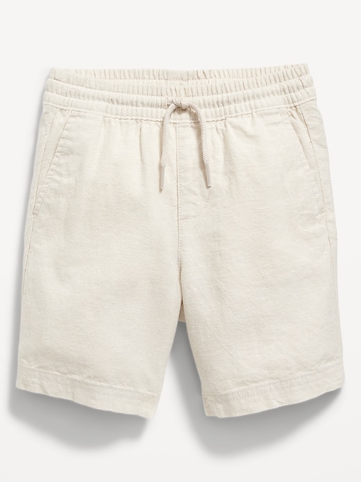 View large product image 1 of 2. Functional-Drawstring Linen-Blend Shorts for Toddler Boys