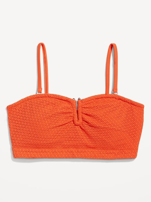 Image number 4 showing, Longline Crochet Bandeau Swim Top
