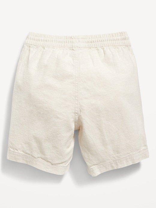 View large product image 2 of 2. Functional-Drawstring Linen-Blend Shorts for Toddler Boys