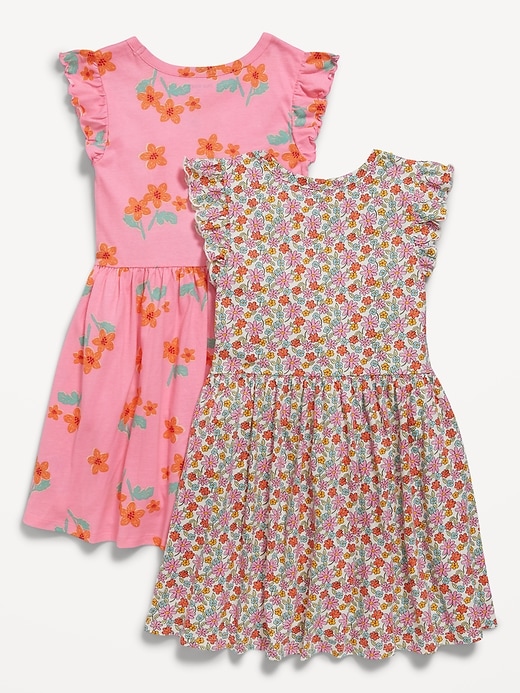 View large product image 2 of 2. Flutter-Sleeve Swing Dress 2-Pack for Girls