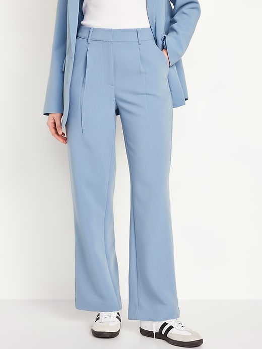 Image number 1 showing, Extra High-Waisted Taylor Wide-Leg Trouser Suit Pants