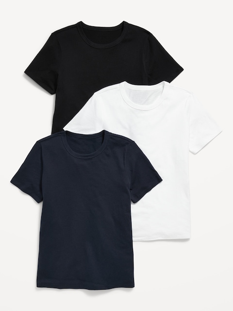 EveryWear Crew-Neck T-Shirt 3-Pack - Black/White/Blue