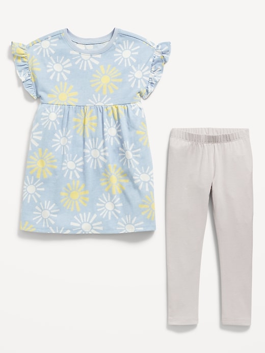 View large product image 2 of 2. Flutter-Sleeve Dress & Leggings Set for Toddler Girls