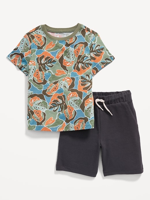 View large product image 1 of 2. Printed Short-Sleeve T-Shirt and Pull-On Shorts Set for Toddler Boys