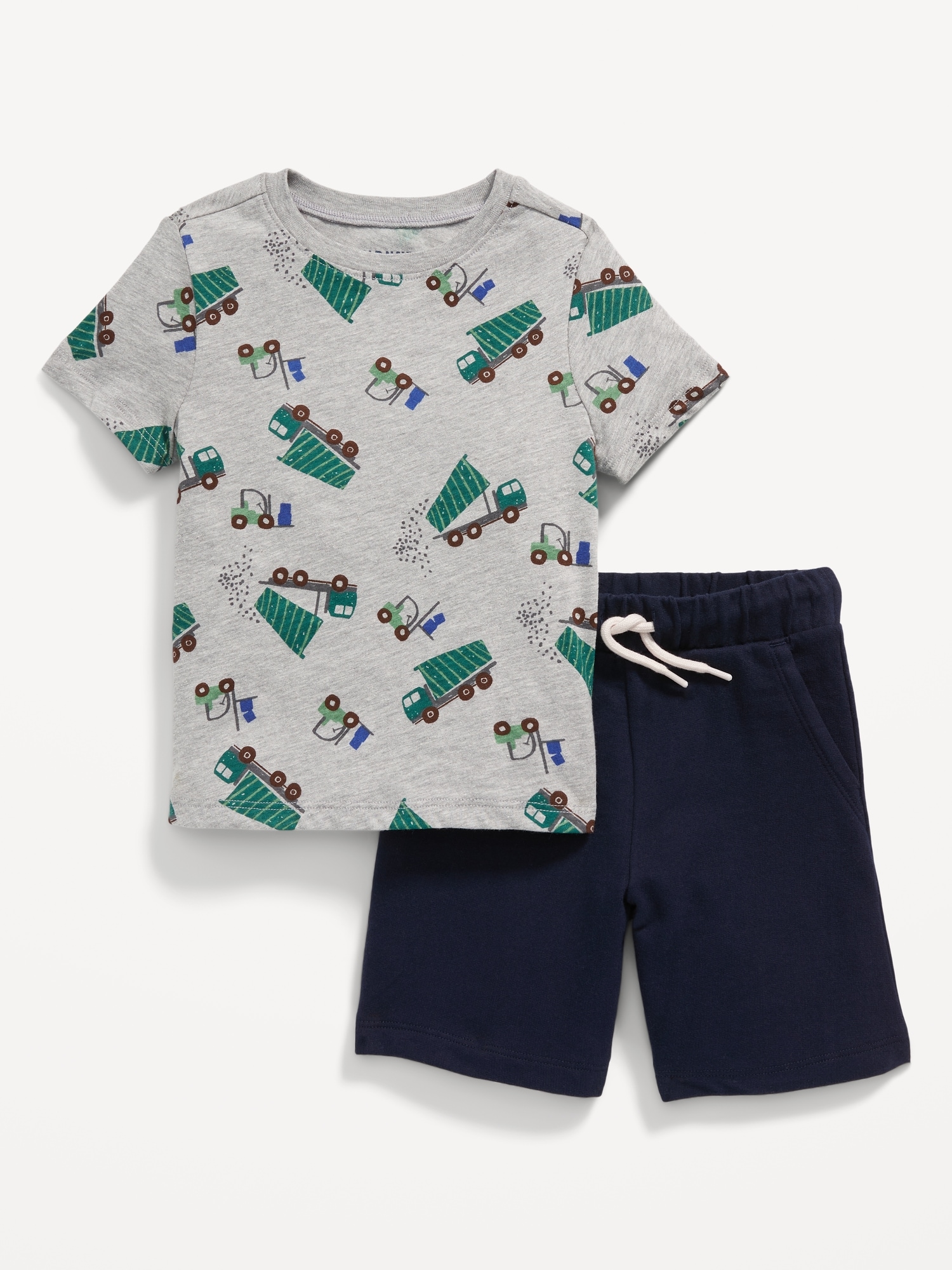Printed Short-Sleeve T-Shirt and Pull-On Shorts Set for Toddler Boys