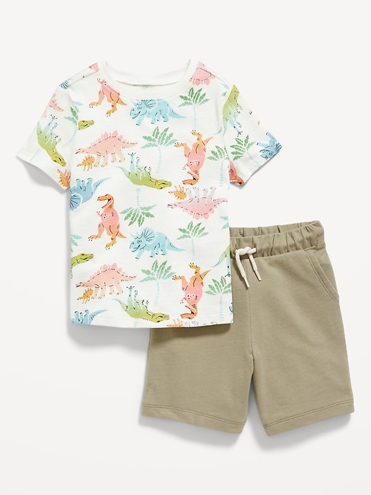 View large product image 1 of 3. Printed Short-Sleeve T-Shirt and Pull-On Shorts Set for Toddler Boys