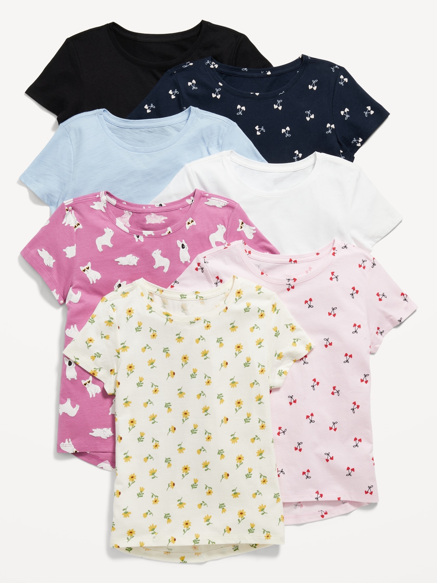 Softest Short-Sleeve T-Shirt 7-Pack for Girls