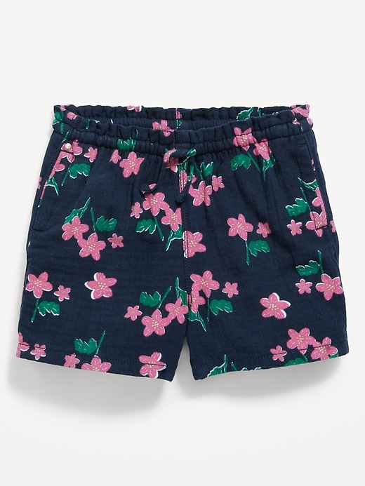 View large product image 1 of 1. Printed Functional Drawstring Pull-On Shorts for Toddler Girls