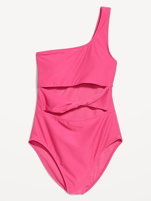 Image number 4 showing, Twist-Front One-Shoulder Swimsuit