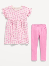 View large product image 3 of 3. Flutter-Sleeve Dress & Leggings Set for Toddler Girls