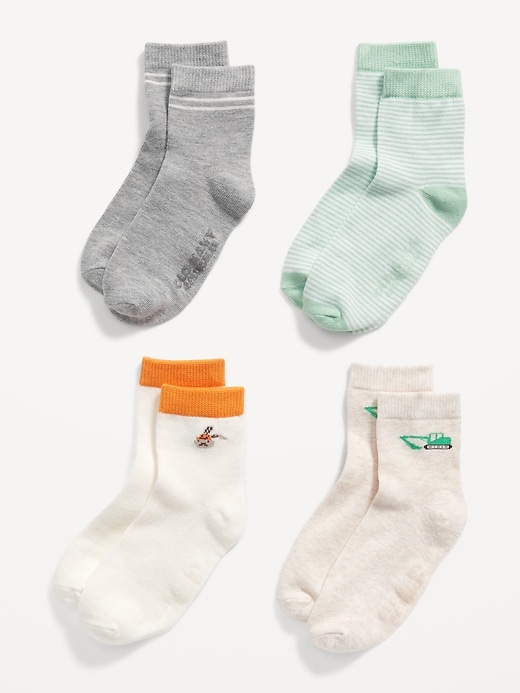View large product image 2 of 2. Unisex Crew Socks 4-Pack for Toddler & Baby