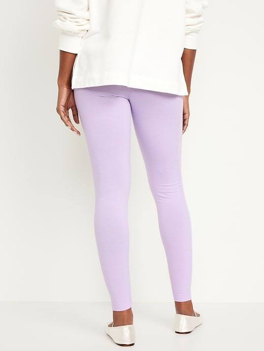 View large product image 2 of 6. High-Waisted Jersey Ankle Leggings