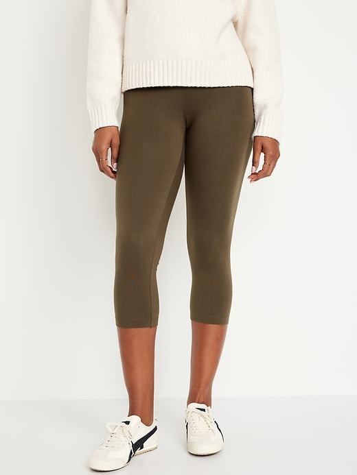 View large product image 1 of 6. High-Waisted Crop Leggings