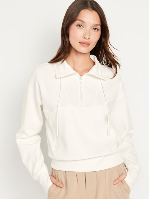 Dynamic Fleece Half-Zip Sweatshirt - Magnolia White
