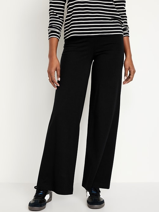 Image number 1 showing, High-Waisted Wide-Leg Leggings for Women