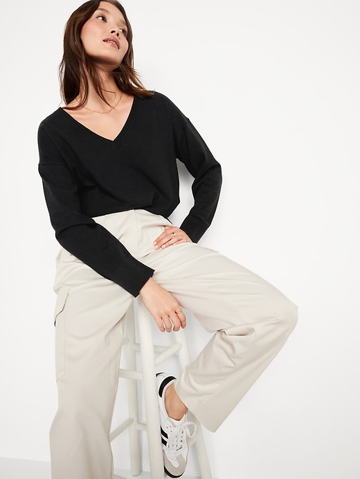 Image number 3 showing, SoSoft Lite Loose V-Neck Sweater