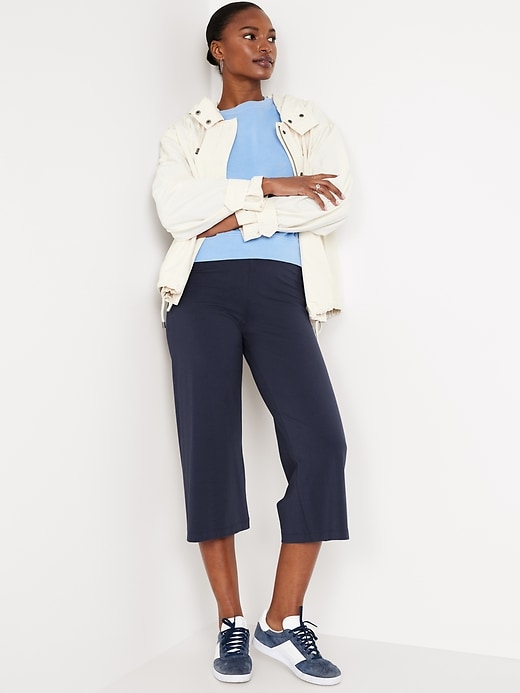 Image number 3 showing, High-Waisted Wide Leg Cropped Leggings