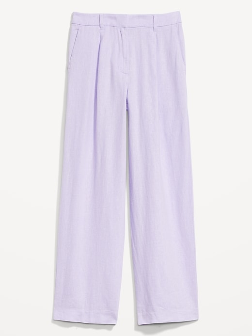 Image number 4 showing, Extra High-Waisted Linen-Blend Wide-Leg Taylor Pants