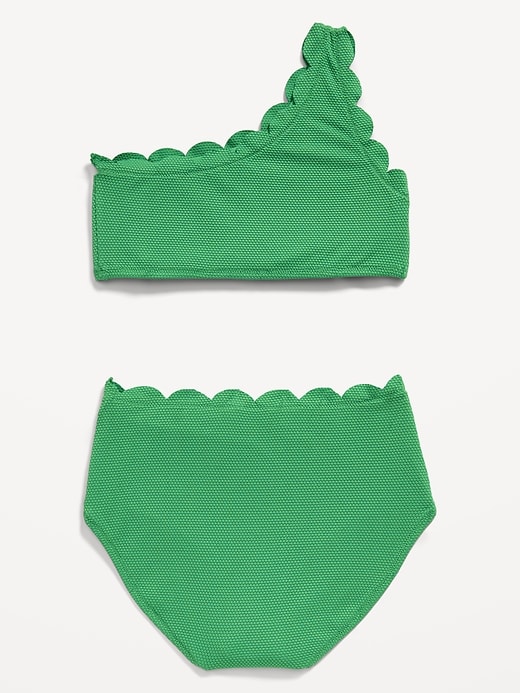 View large product image 2 of 3. One-Shoulder Scallop-Trim Swim Set for Girls
