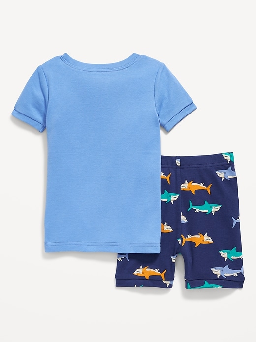 View large product image 2 of 2. Unisex Snug-Fit Graphic Pajama Shorts Set for Toddler & Baby