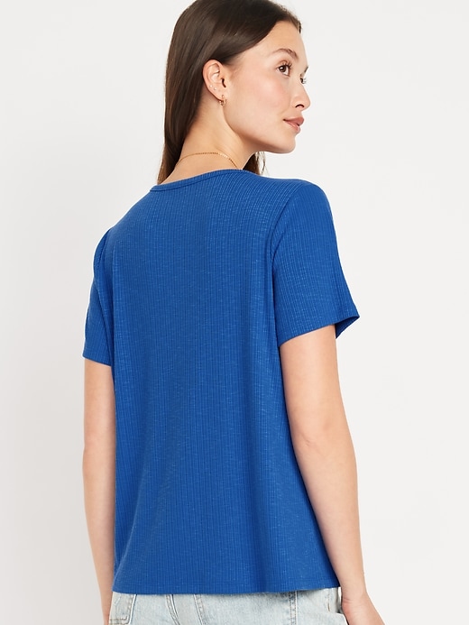 Image number 2 showing, Luxe Ribbed Slub-Knit T-Shirt