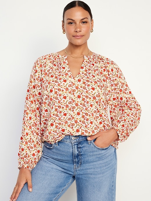Image number 5 showing, Long-Sleeve Floral Top