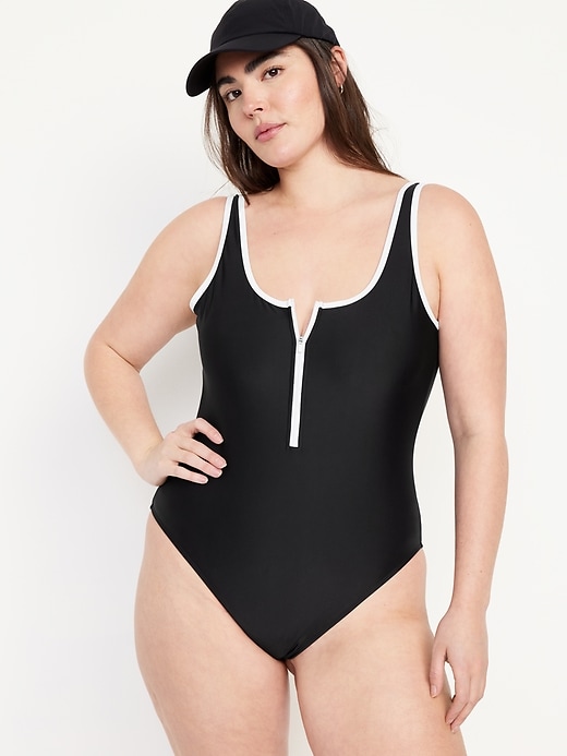 Image number 5 showing, Half Zip One-Piece Swimsuit