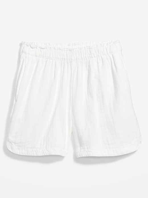 Image number 4 showing, High-Waisted Crinkle Gauze Shorts -- 5-inch inseam