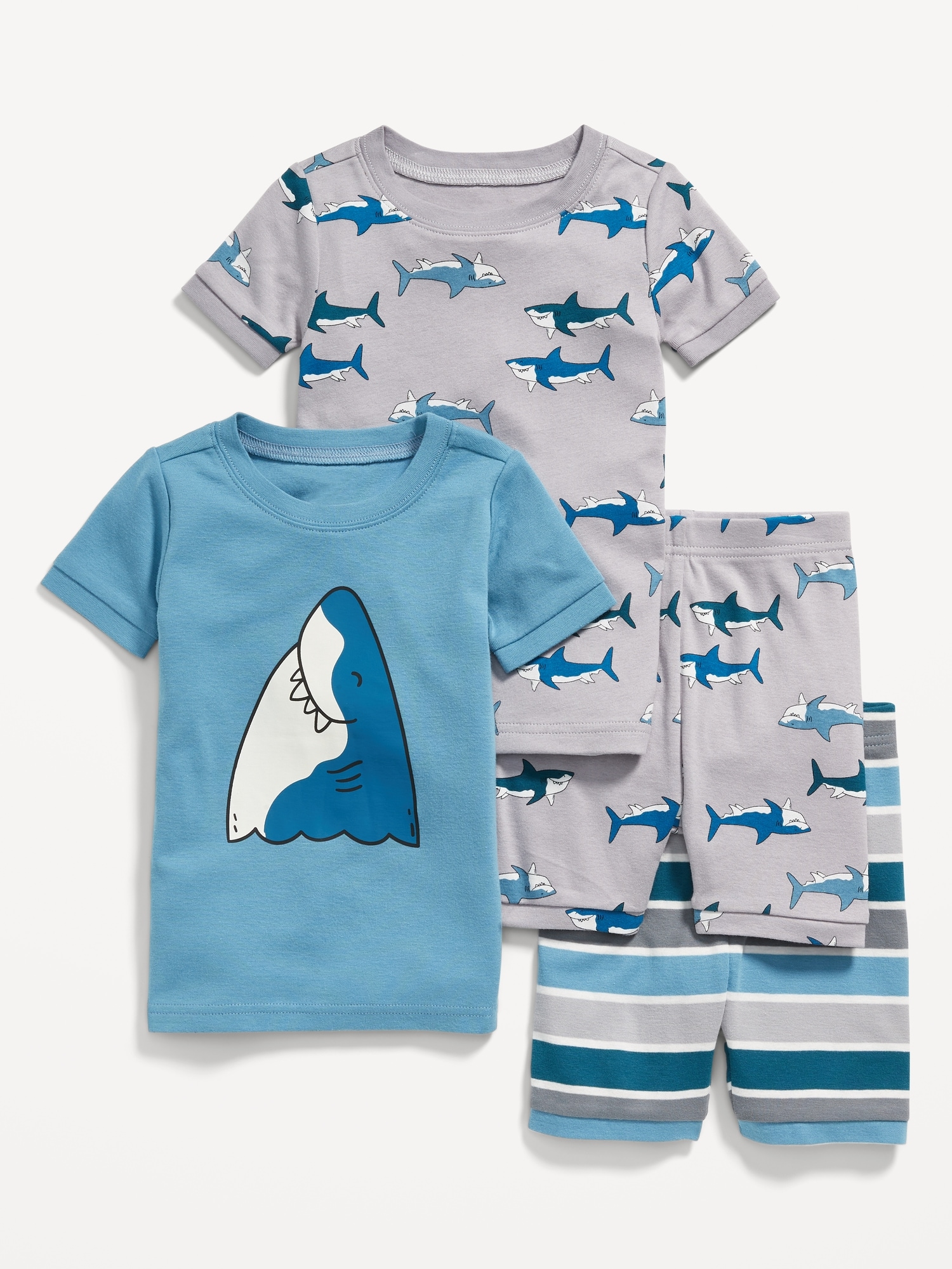 Unisex 4-Piece Printed Snug-Fit Pajama Set for Toddler & Baby