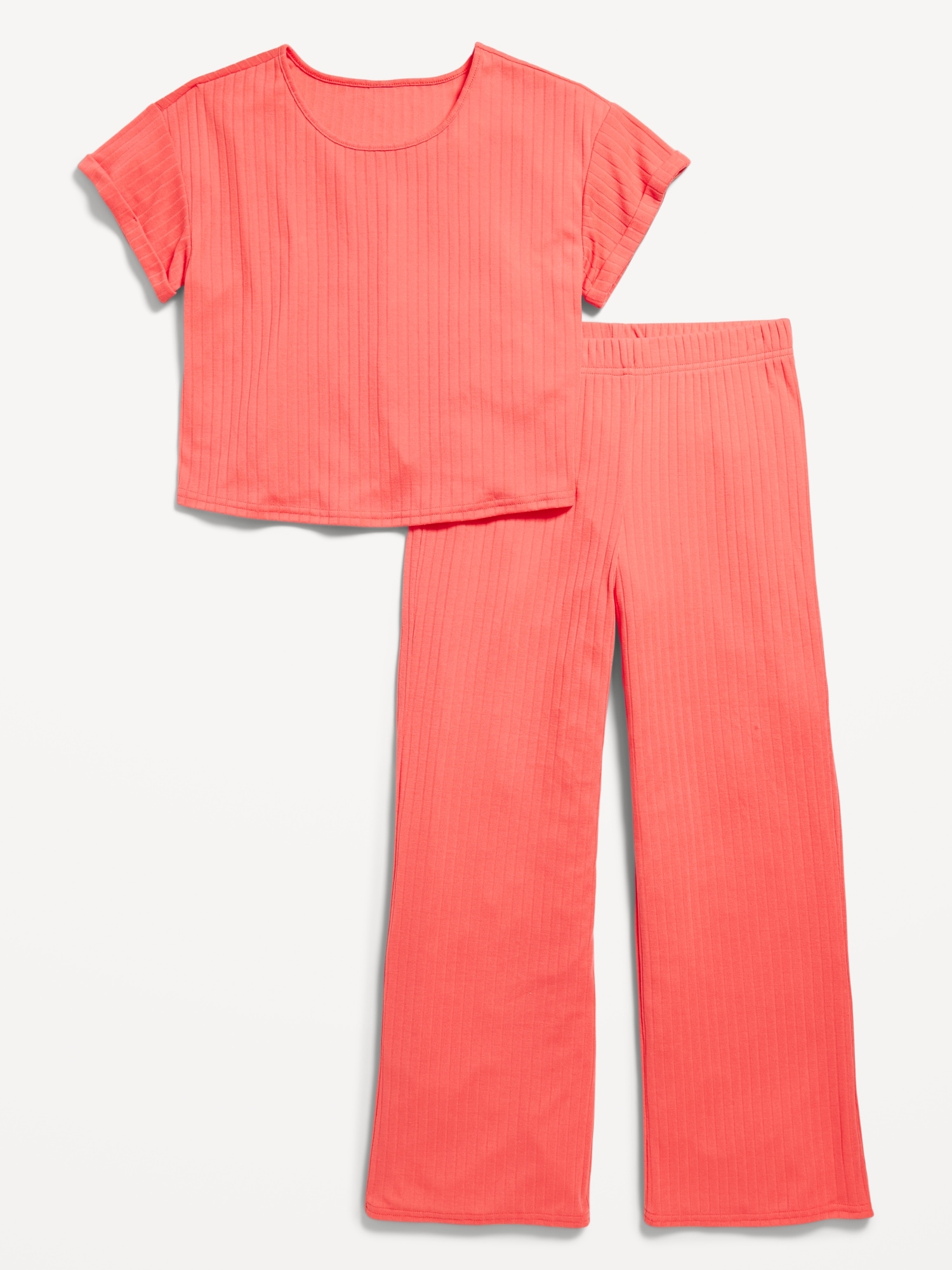 Rib-Knit Pajama Set for Girls