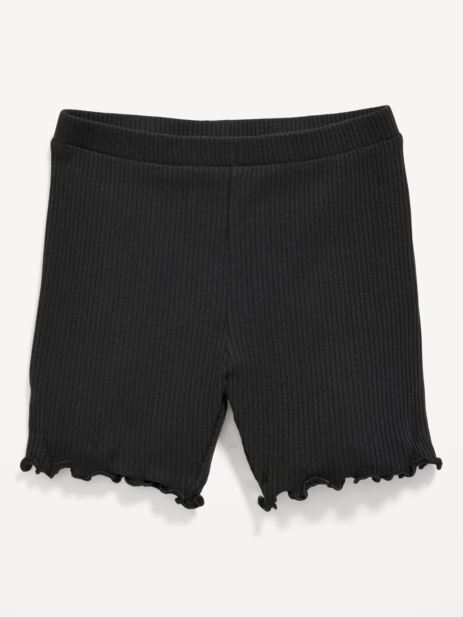 Rib-Knit Lettuce-Edge Biker Shorts for Toddler Girls Hot Deal