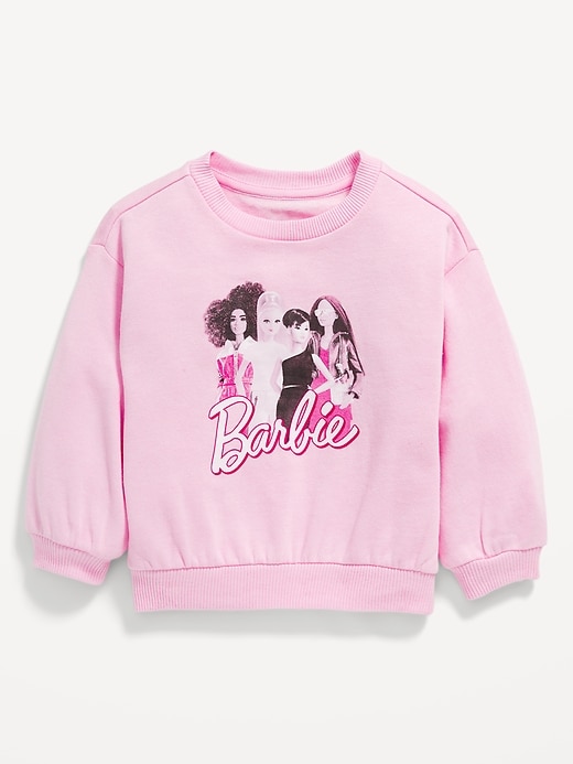 View large product image 1 of 1. Crew-Neck Barbie™ Graphic Sweatshirt for Toddler Girls