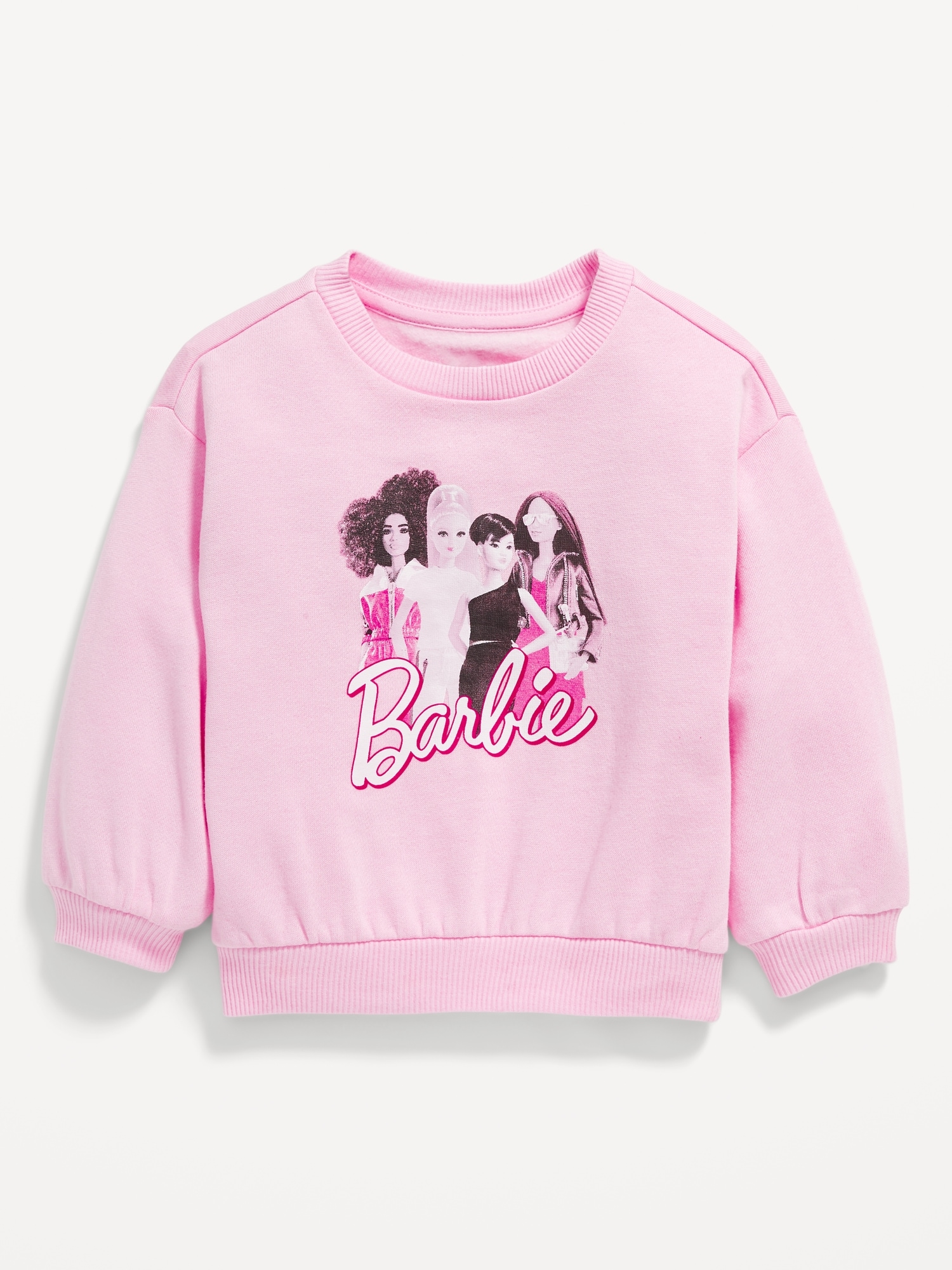 Crew-Neck Barbie™ Graphic Sweatshirt for Toddler Girls