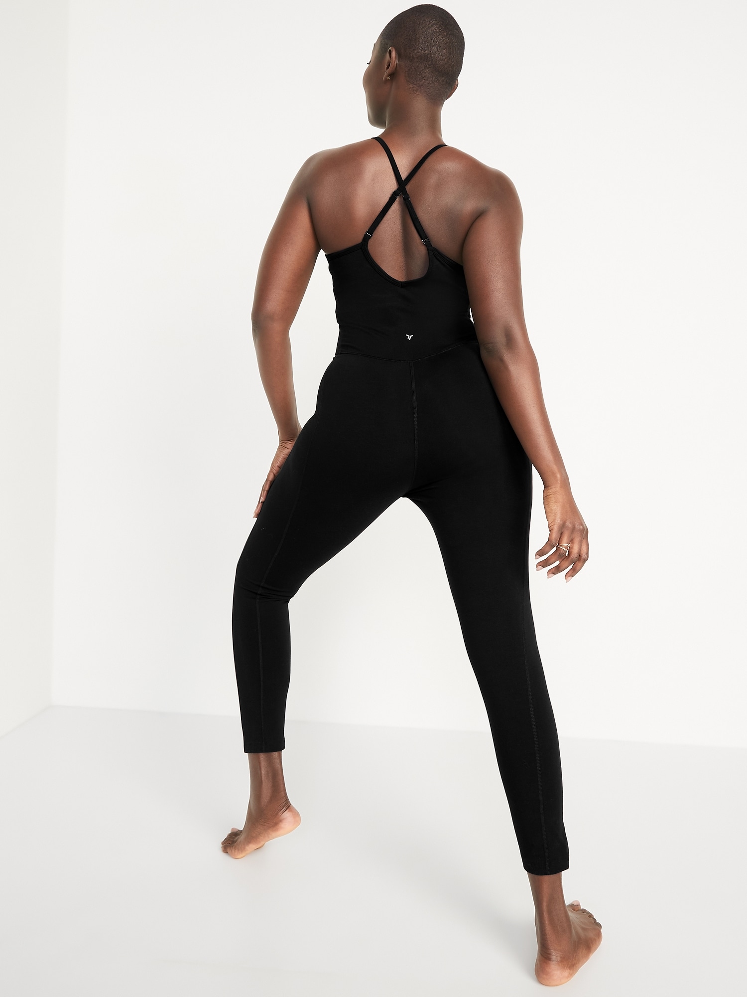Old Navy Women's Black 6 inch inseam PowerChill Cami Bodysuit Size