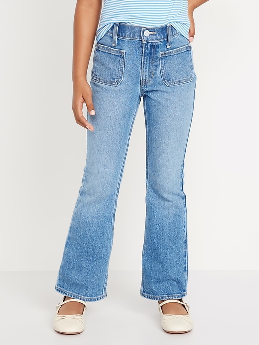 View large product image 1 of 4. High-Waisted Utility Slim Flare Jeans for Girls