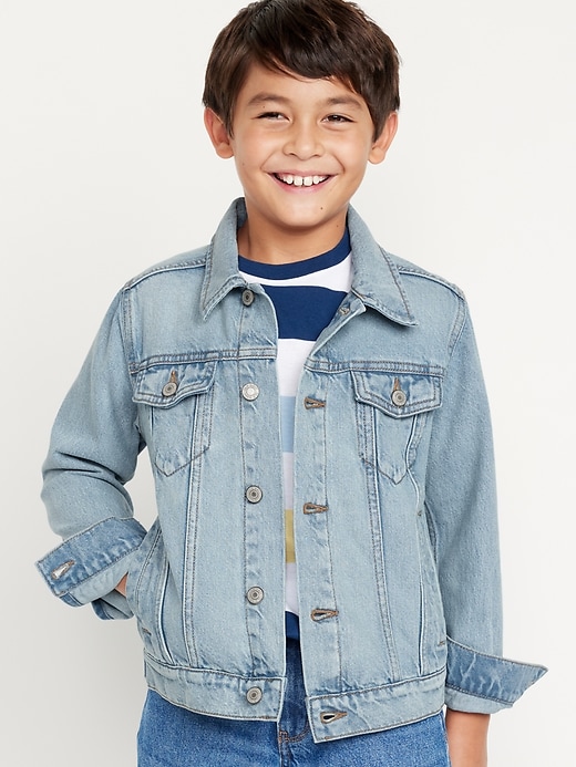 View large product image 1 of 3. Cotton Non-Stretch Jean Jacket for Boys