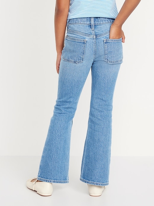 View large product image 2 of 4. High-Waisted Utility Slim Flare Jeans for Girls
