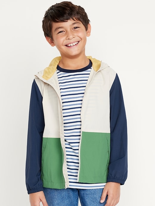View large product image 1 of 3. Hooded Zip-Front Water-Resistant Jacket for Boys