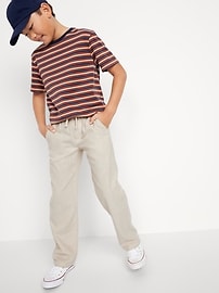 View large product image 3 of 5. Straight Pull-On Linen-Blend Pants for Boys