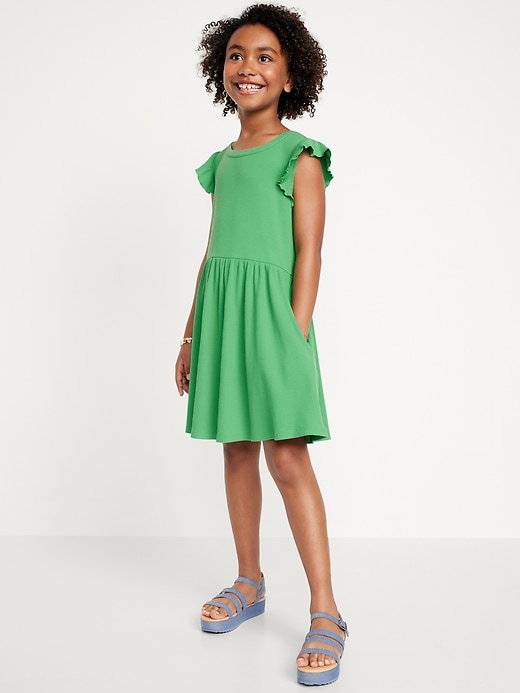 View large product image 1 of 3. Ruffled-Sleeve Fit & Flare Dress for Girls